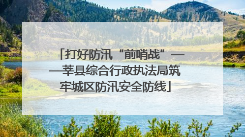 打好防汛“前哨战”——莘县综合行政执法局筑牢城区防汛安全防线