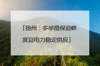 扬州：多举措保迎峰度夏电力稳定供应