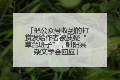 把公众号收到的打赏发给作者被质疑“草台班子”，射阳县杂文学会回应