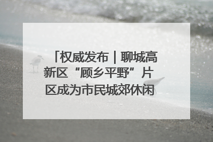 权威发布｜聊城高新区“顾乡平野”片区成为市民城郊休闲全新目的地