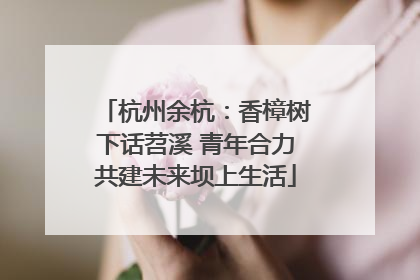 杭州余杭：香樟树下话苕溪 青年合力共建未来坝上生活