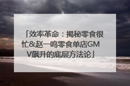 效率革命：揭秘零食很忙&赵一鸣零食单店GMV飙升的底层方法论