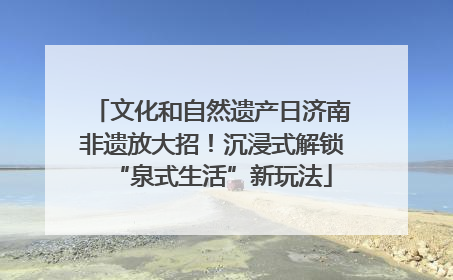 文化和自然遗产日济南非遗放大招！沉浸式解锁“泉式生活”新玩法