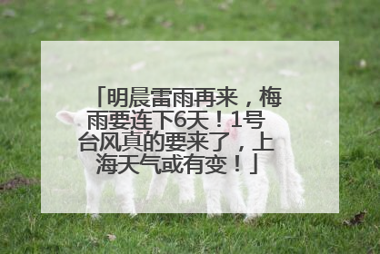明晨雷雨再来，梅雨要连下6天！1号台风真的要来了，上海天气或有变！