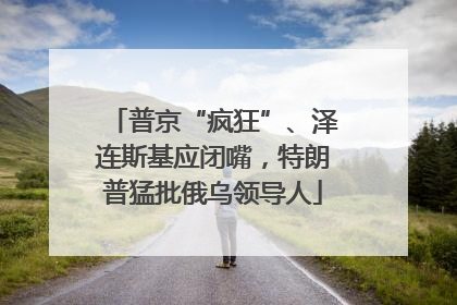 普京“疯狂”、泽连斯基应闭嘴，特朗普猛批俄乌领导人