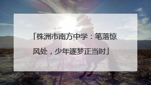株洲市南方中学：笔落惊风处，少年逐梦正当时