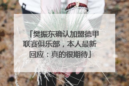 樊振东确认加盟德甲联赛俱乐部，本人最新回应：真的很期待