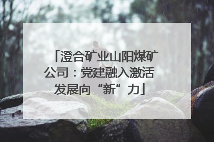澄合矿业山阳煤矿公司：党建融入激活发展向“新”力