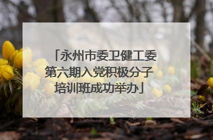 永州市委卫健工委第六期入党积极分子培训班成功举办