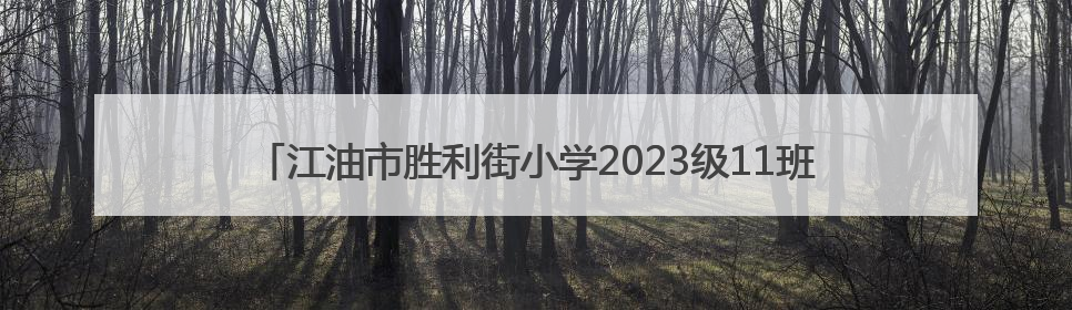 江油市胜利街小学2023级11班“六一·端午”主题班级活动纪实