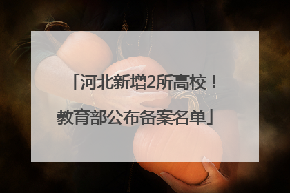 河北新增2所高校！教育部公布备案名单