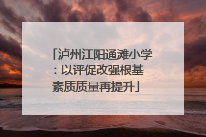 泸州江阳通滩小学：以评促改强根基 素质质量再提升