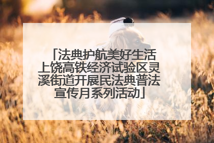法典护航美好生活 上饶高铁经济试验区灵溪街道开展民法典普法宣传月系列活动