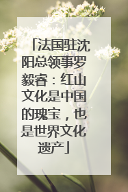 法国驻沈阳总领事罗毅睿：红山文化是中国的瑰宝，也是世界文化遗产