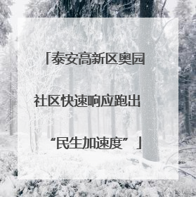 泰安高新区奥园社区快速响应跑出“民生加速度”
