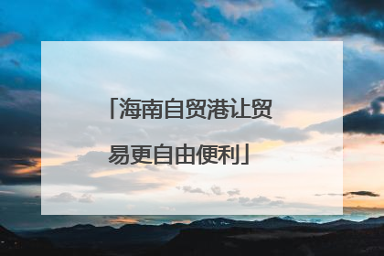 海南自贸港让贸易更自由便利