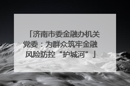 济南市委金融办机关党委：为群众筑牢金融风险防控“护城河”