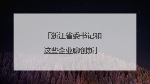 浙江省委书记和这些企业聊创新