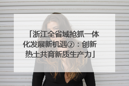 浙江全省域抢抓一体化发展新机遇②：创新热土共育新质生产力