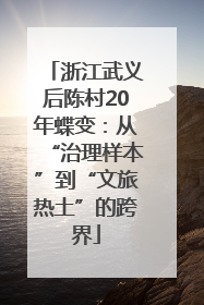 浙江武义后陈村20年蝶变：从“治理样本”到“文旅热土”的跨界