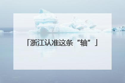 浙江认准这条“轴”