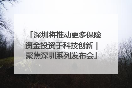 深圳将推动更多保险资金投资于科技创新｜聚焦深圳系列发布会