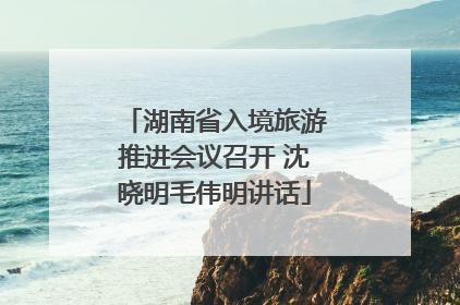 湖南省入境旅游推进会议召开 沈晓明毛伟明讲话