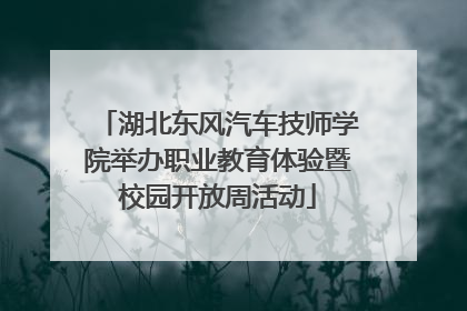 湖北东风汽车技师学院举办职业教育体验暨校园开放周活动