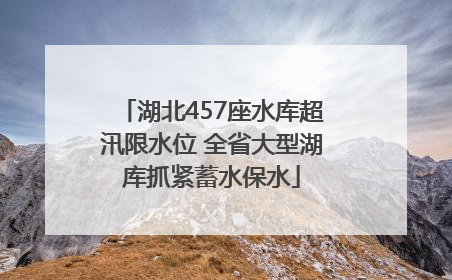 湖北457座水库超汛限水位 全省大型湖库抓紧蓄水保水