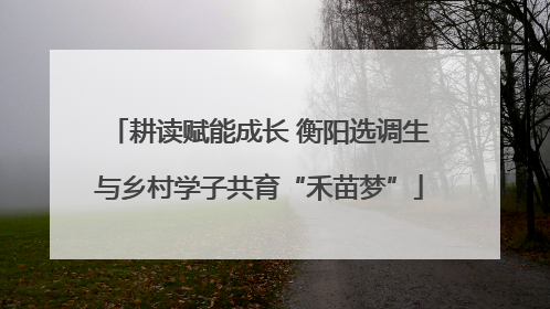耕读赋能成长 衡阳选调生与乡村学子共育“禾苗梦”