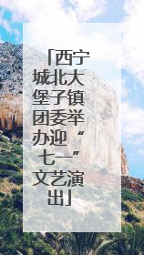 西宁城北大堡子镇团委举办迎“七一”文艺演出