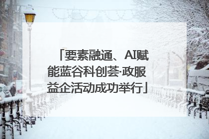要素融通、AI赋能蓝谷科创荟·政服益企活动成功举行