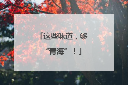 这些味道，够“青海”！