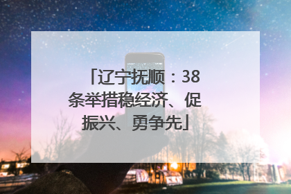 辽宁抚顺：38条举措稳经济、促振兴、勇争先