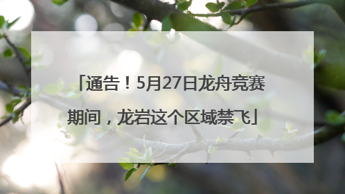 通告！5月27日龙舟竞赛期间，龙岩这个区域禁飞