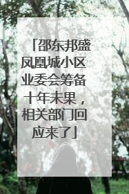 邵东邦盛凤凰城小区业委会筹备十年未果，相关部门回应来了