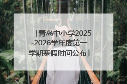 青岛中小学2025-2026学年度第一学期寒假时间公布