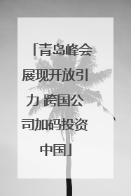 青岛峰会展现开放引力 跨国公司加码投资中国