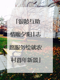 银龄互助 情暖夕阳│志愿服务绘就农村暮年新景