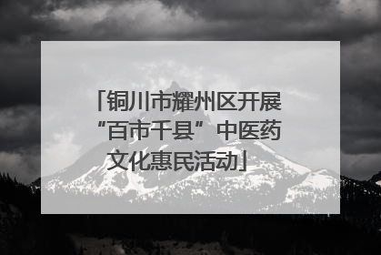 铜川市耀州区开展“百市千县”中医药文化惠民活动