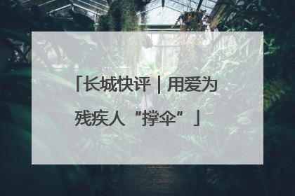 长城快评｜用爱为残疾人“撑伞”