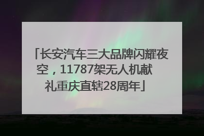 长安汽车三大品牌闪耀夜空，11787架无人机献礼重庆直辖28周年