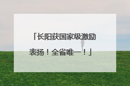 长阳获国家级激励表扬！全省唯一！