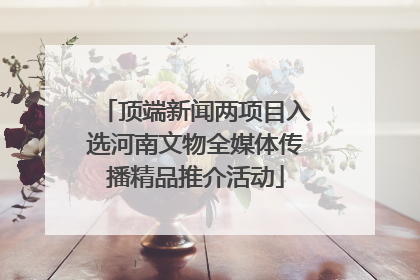 顶端新闻两项目入选河南文物全媒体传播精品推介活动