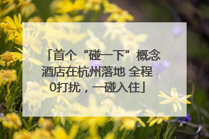 首个“碰一下”概念酒店在杭州落地 全程0打扰，一碰入住