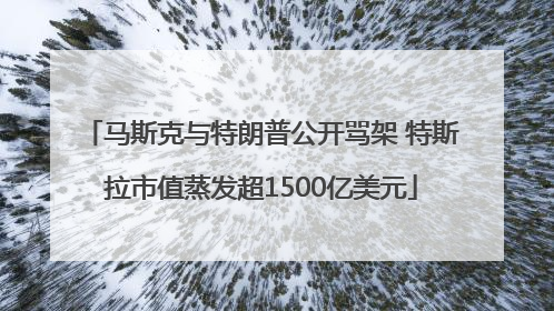 马斯克与特朗普公开骂架 特斯拉市值蒸发超1500亿美元