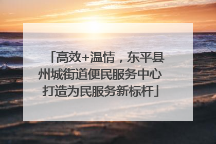 高效+温情，东平县州城街道便民服务中心打造为民服务新标杆