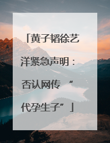 黄子韬徐艺洋紧急声明：否认网传 “代孕生子”