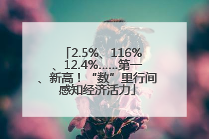 2.5%、116%、12.4%……第一、新高！“数”里行间感知经济活力