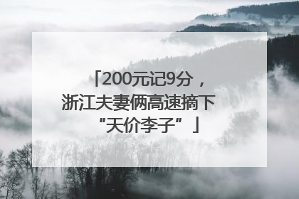 200元记9分，浙江夫妻俩高速摘下“天价李子”